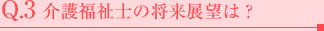 Q.3 介護福祉士の将来展望は？